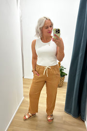 Luxe Linen Pants | TAN