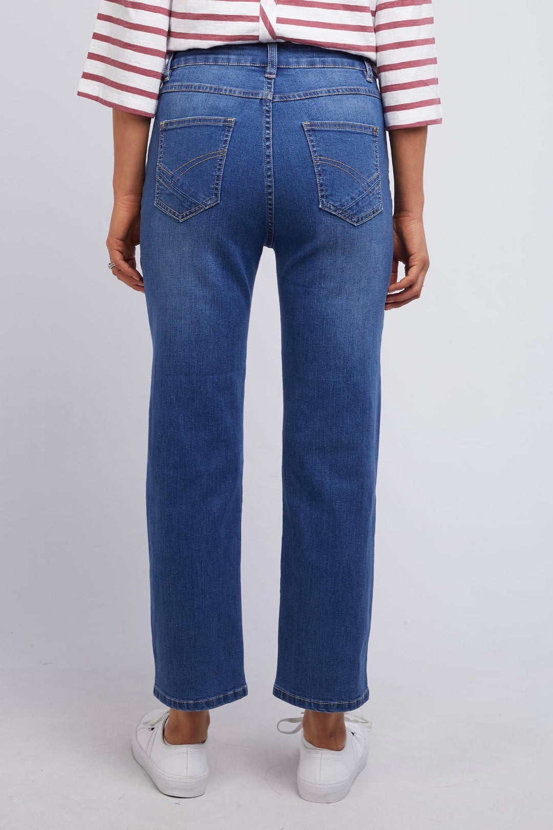 ADA STRAIGHT LEG JEAN  | WASHED BLUE DENIM