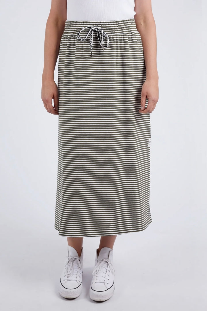 Travel Skirt | Khaki + White Stripe