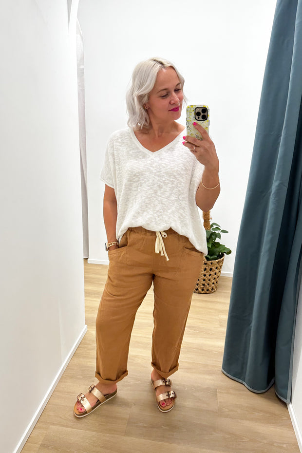 Luxe Linen Pants | TAN