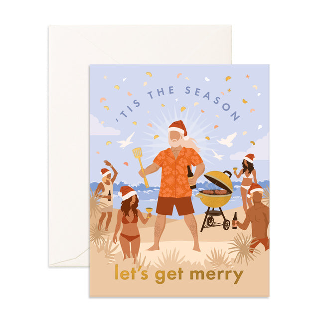 GREETING CARD | Lets Get Merry Beach Greeting Card