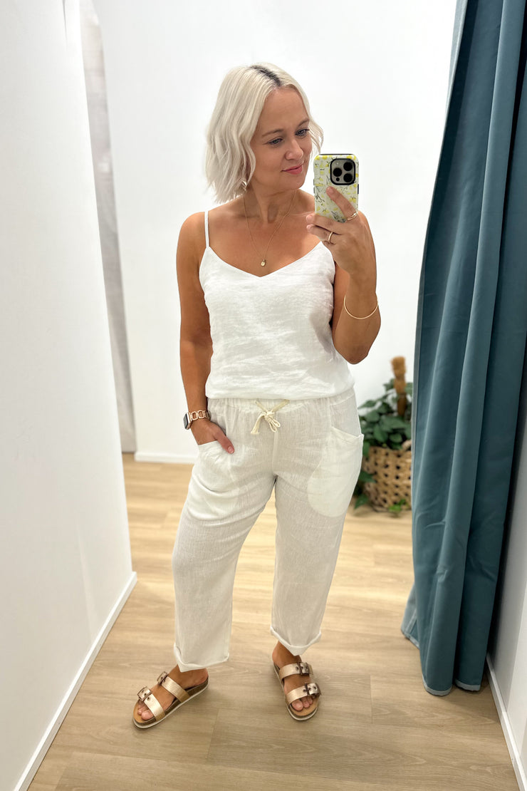 Luxe Linen Pants | WHITE