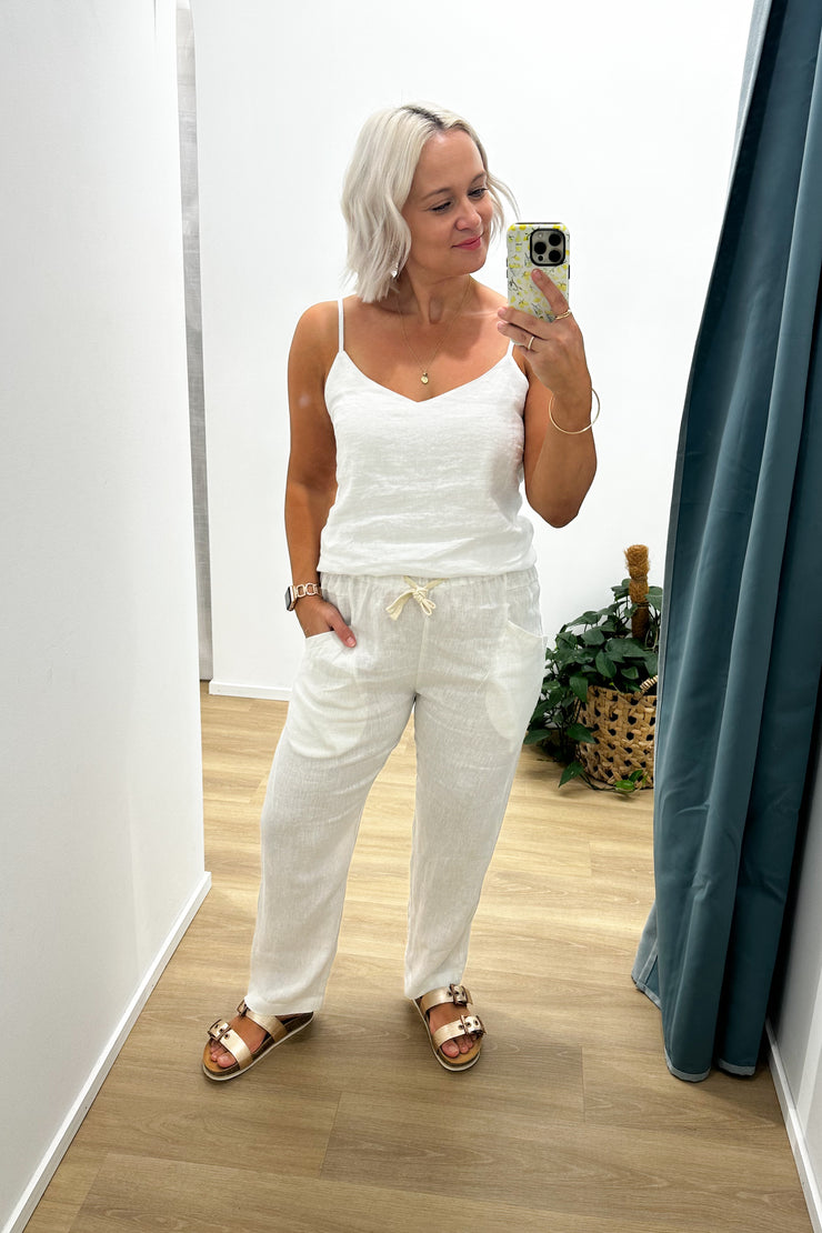 Luxe Linen Pants | WHITE