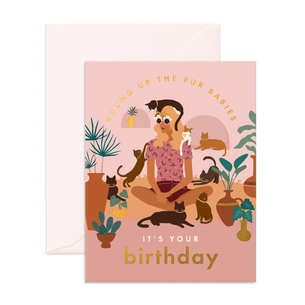 GREETING CARD | BIRTHDAY CAT LADY